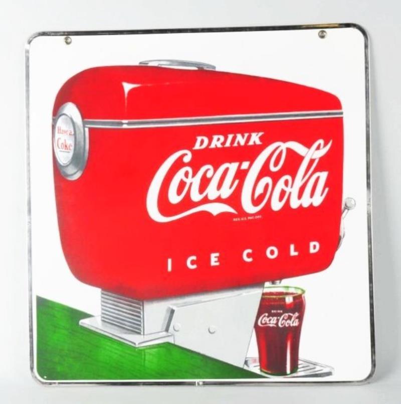 1950s Coca-Cola Porcelain Sidewalk Sign