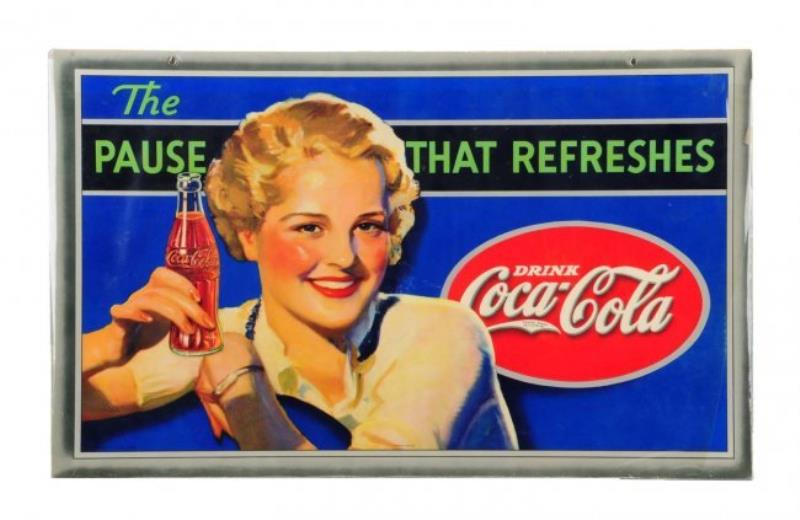 1935 Coca - Cola Two - Sided Cardboard Sign