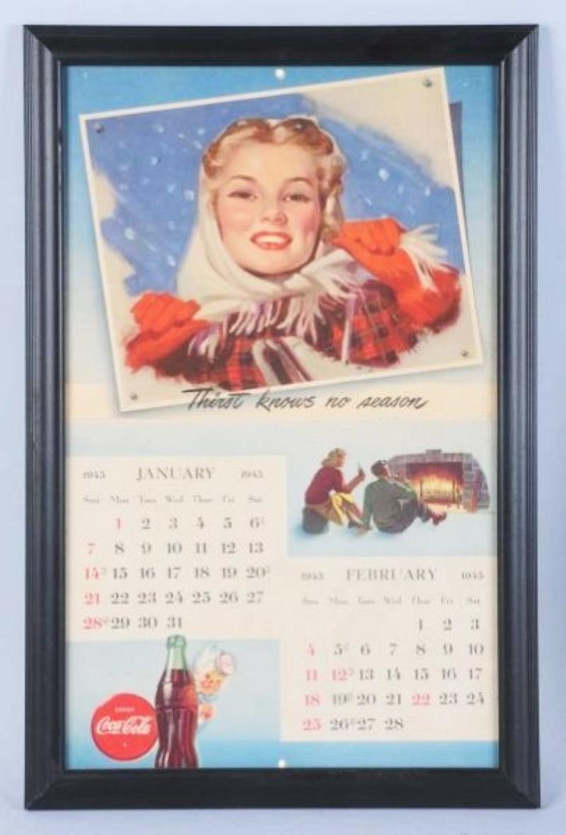 1945 Framed Coca-Cola Calendar