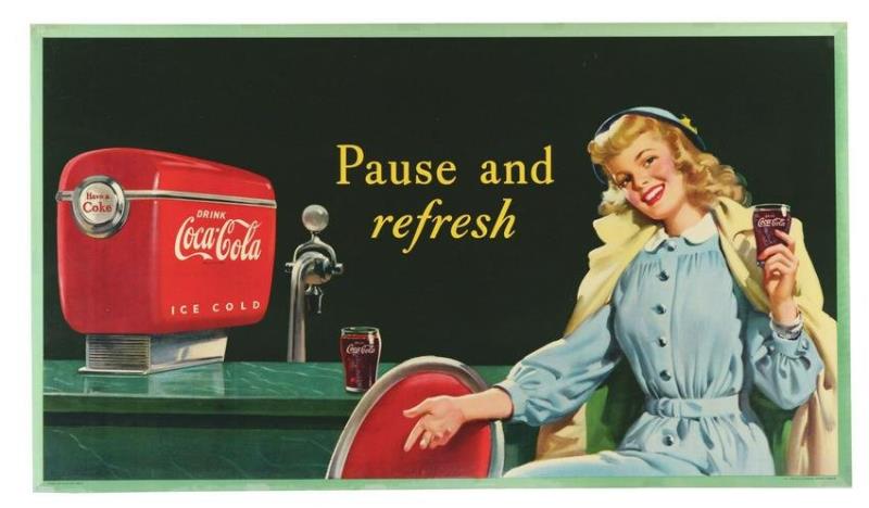 1948 Coca-Cola Cardboard Poster.
