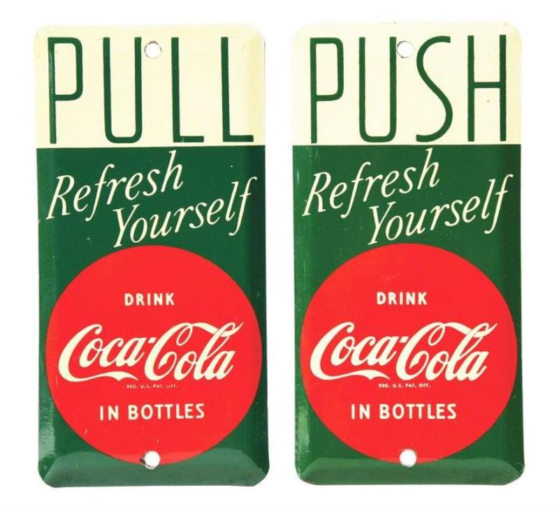 UNUSED COCA-COLA DOOR PUSHES.