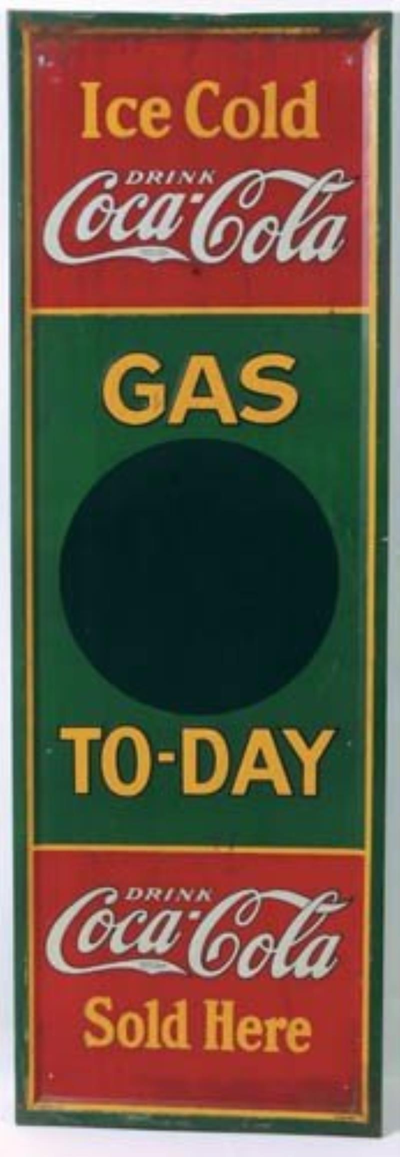 1932 Coca-Cola tin sign Gas Today