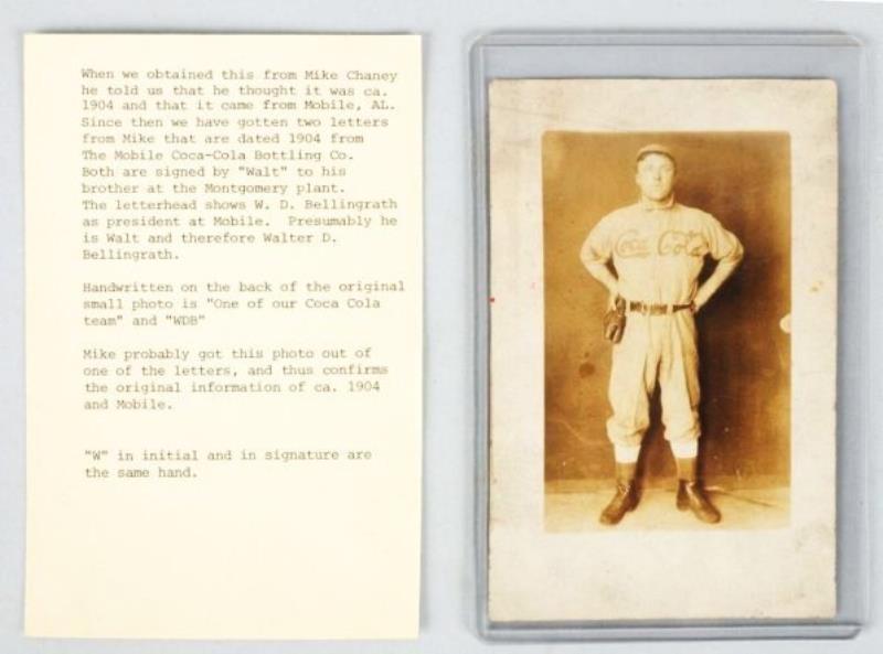 Coca-Cola Baseball Player Real Photo Post Card