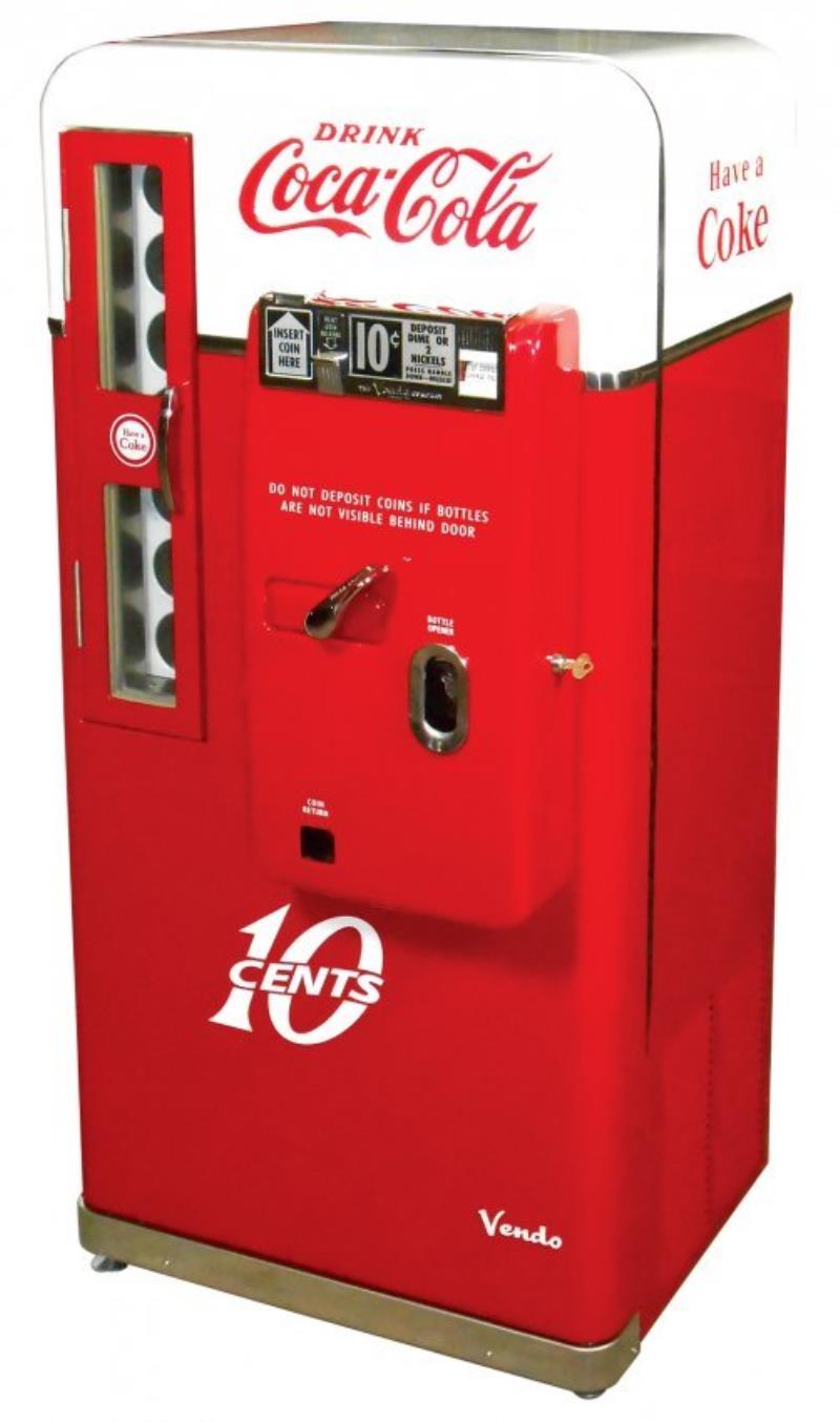 Coca-Cola Coin-Operated Vending Machine, Vendo 56A, 10 Value & Price Guide