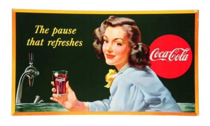 Gorgeous and Rare 1947 Coca - Cola Poster.