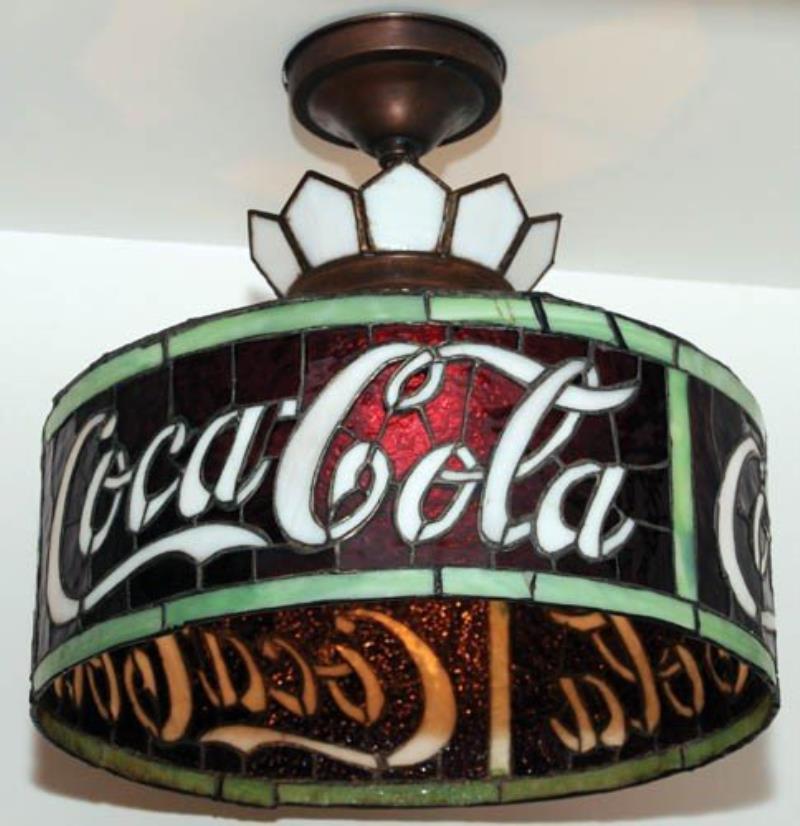 1920's Coca-Cola leaded glass shade