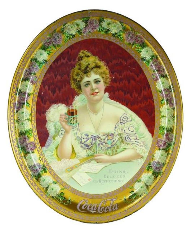 1903 Original Coca Cola "Hilda Clark" Tin Serving Tray