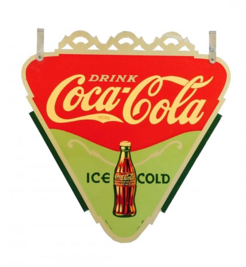 1935 Coca - Cola Double Sided Triangular Sign.