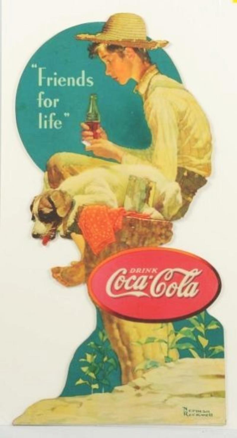 1935 Coca-Cola Cardboard Fishing Boy Display.