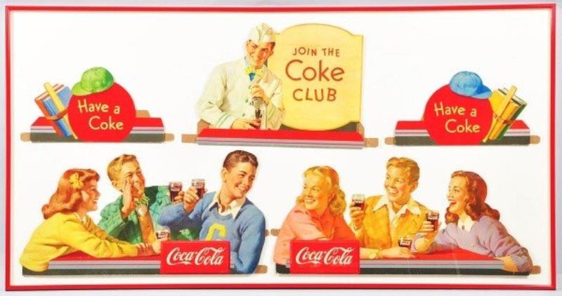 1947 Coca-Cola Coke Club Back Bar Display.