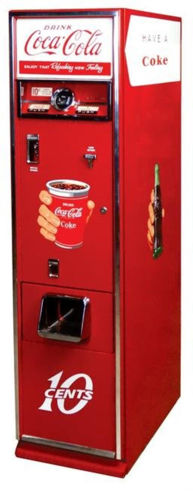 Coca-Cola Coin-Operated Vending Machine, Rare 10 Cent