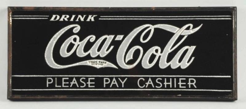 Rare Coca-Cola Brunhoff Reverse on Glass Sign