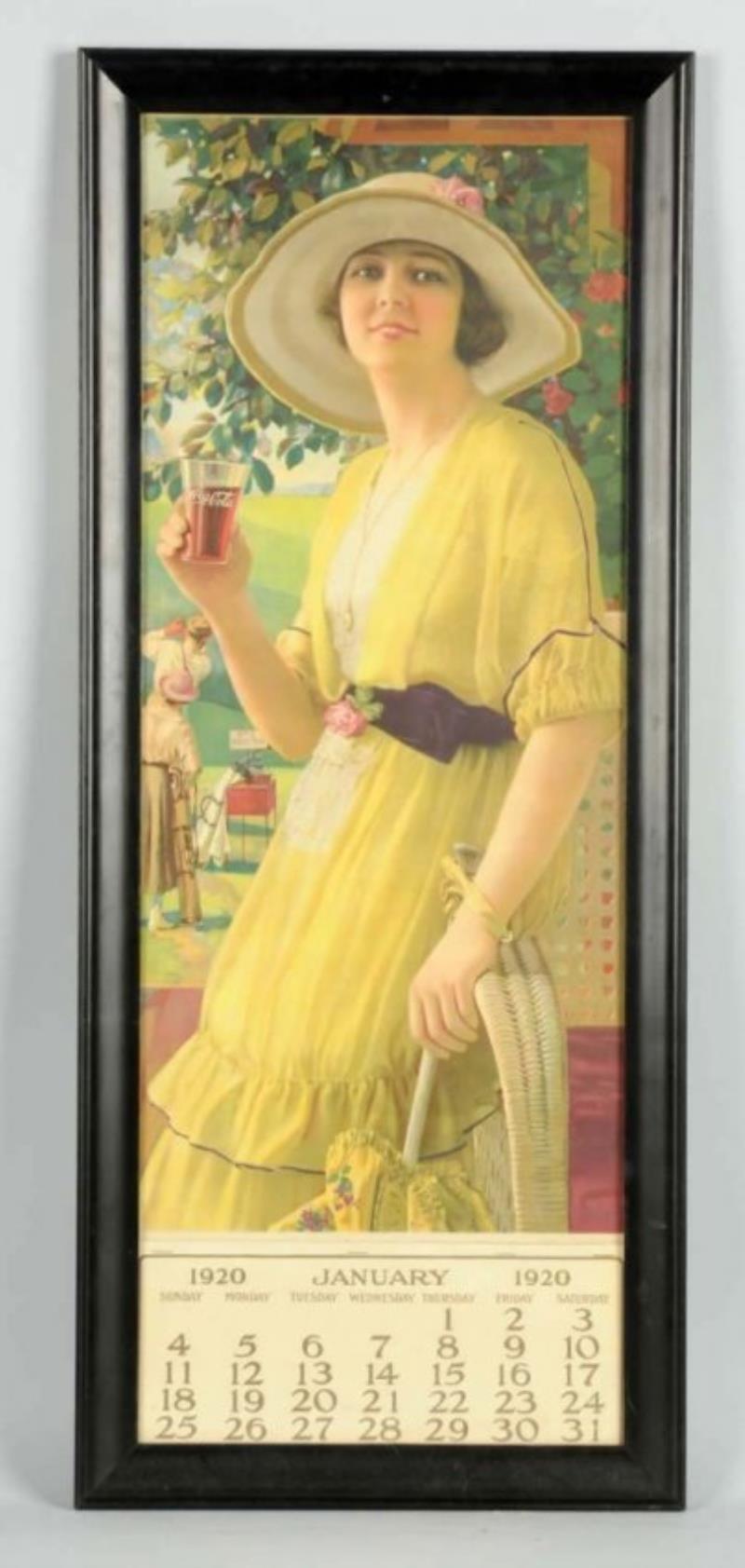 Framed 1920 Coca-Cola Calendar
