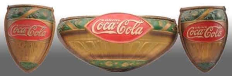 Embossed Fiberboard Coca-Cola Wall Sconce Set.