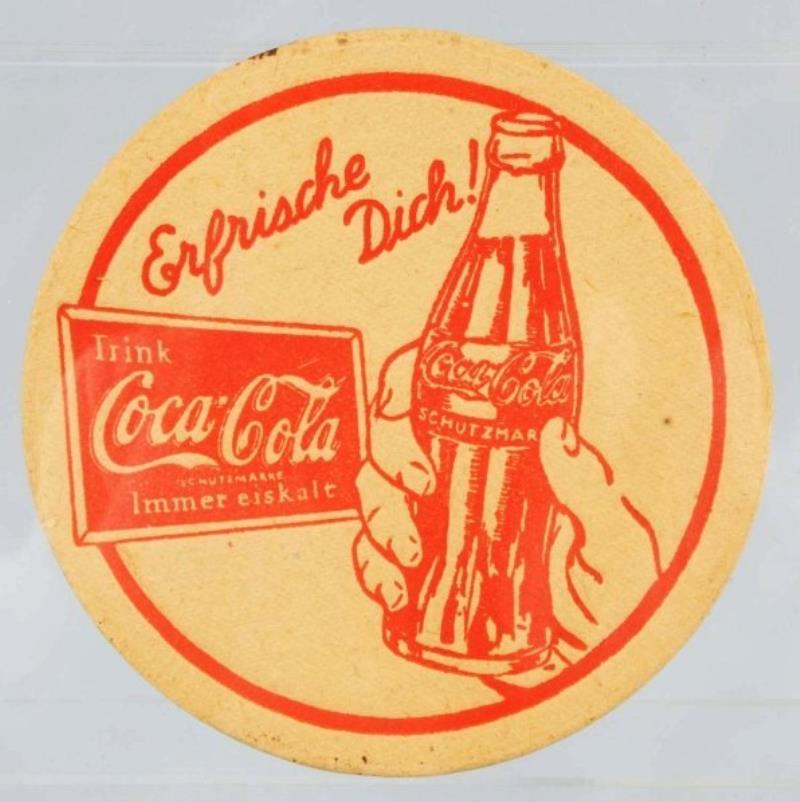 Rare German 1937 Coca-Cola Swastika Coaster.