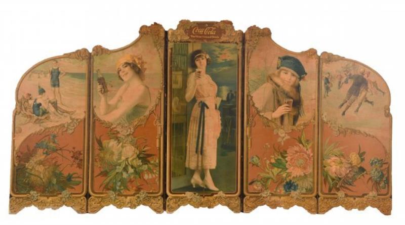 Early Coca-Cola Foldout Cardboard Advertising Display.