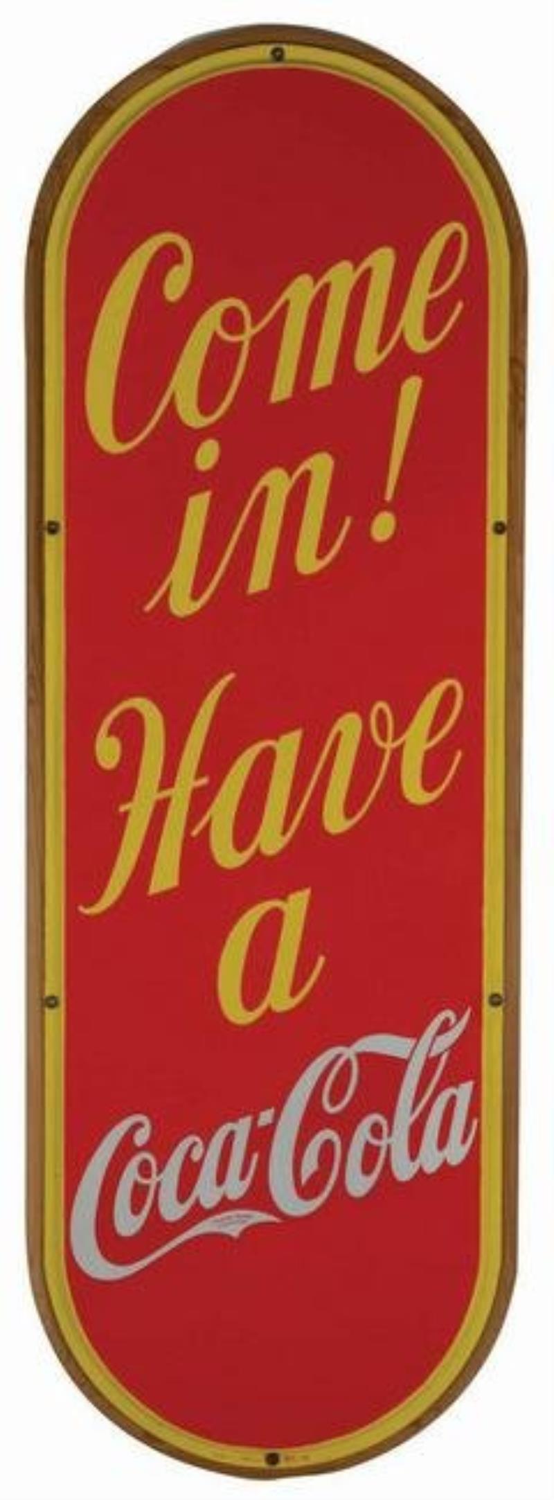 COCA-COLA SINGLE-SIDED PORCELAIN ADVERTISING SIGN