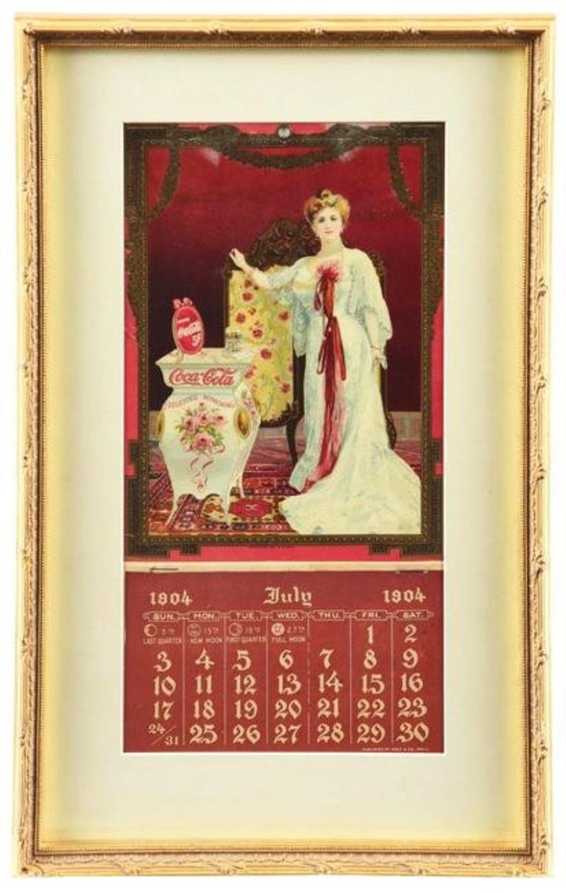 JULY 1915 COCACOLA FRAMED CALENDAR ADVERTISMENT Value & Price Guide