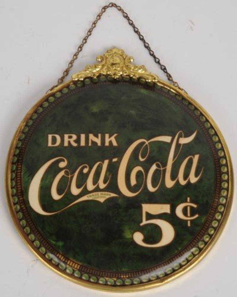 1902 COCA-COLA 6" CELLULOID HANGING SIGN