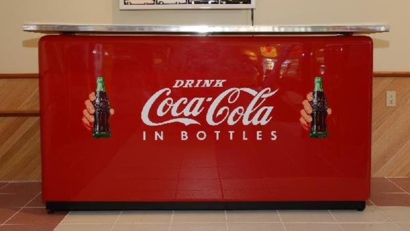 Custom Coca Cola bar/counter, 7'w X 32"d