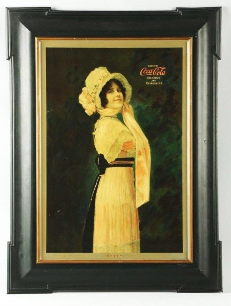 Self-Framed Tin Coca-Cola Betty Sign