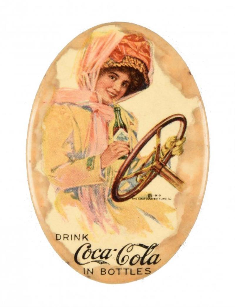 Coca - Cola Motor Girl Celluloid Pocket Mirror