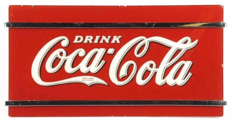 1937 Glass Brunhoff Coca-Cola Sign.