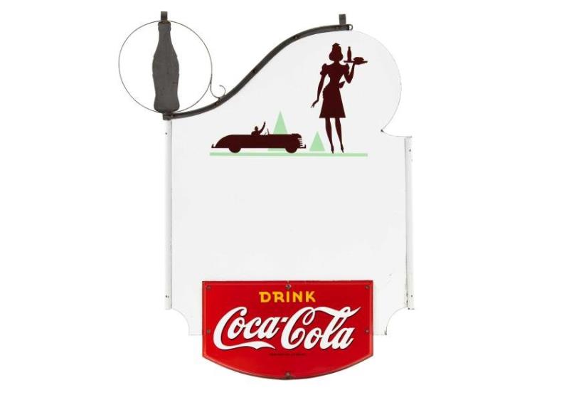 Coca-Cola Car Hop Porcelain Hanging Sign