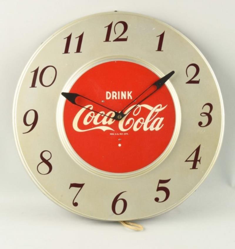 1950's Coca-Cola Silver Electric Clock