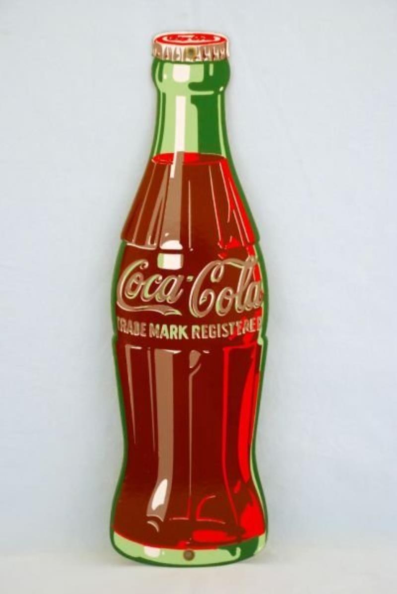 Coca Cola Bottle Sign Die Cut Porcelain