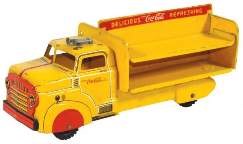 Coca-Cola toy truck, 2-level bottle carrier, "21" on