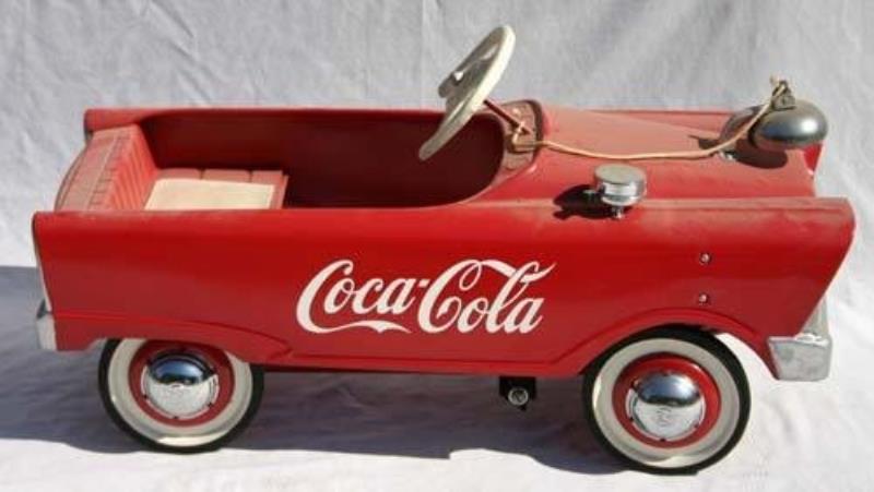 Coca Cola pedal car w 2 bells probably by Murray -
