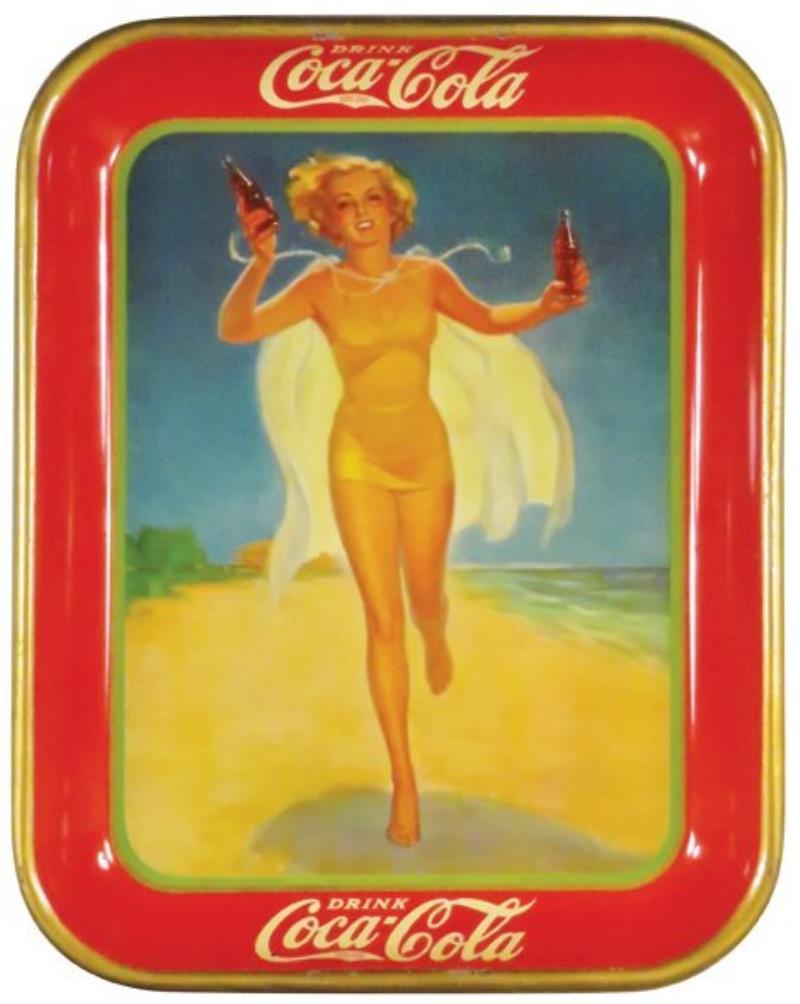 1937 Coca Cola Tin Serving Tray