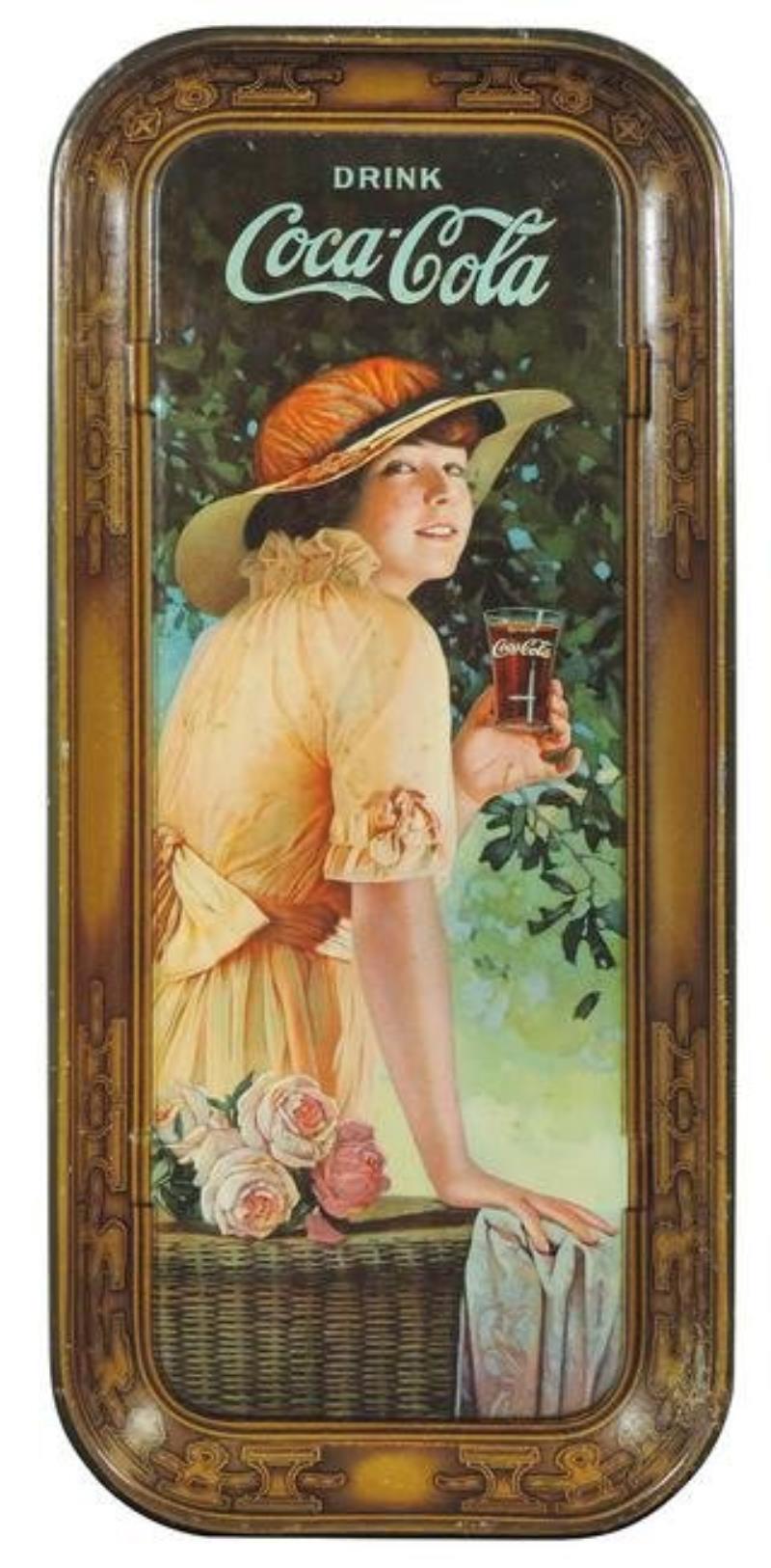Coca-Cola serving tray, 1916, Elaine, fountain sales,