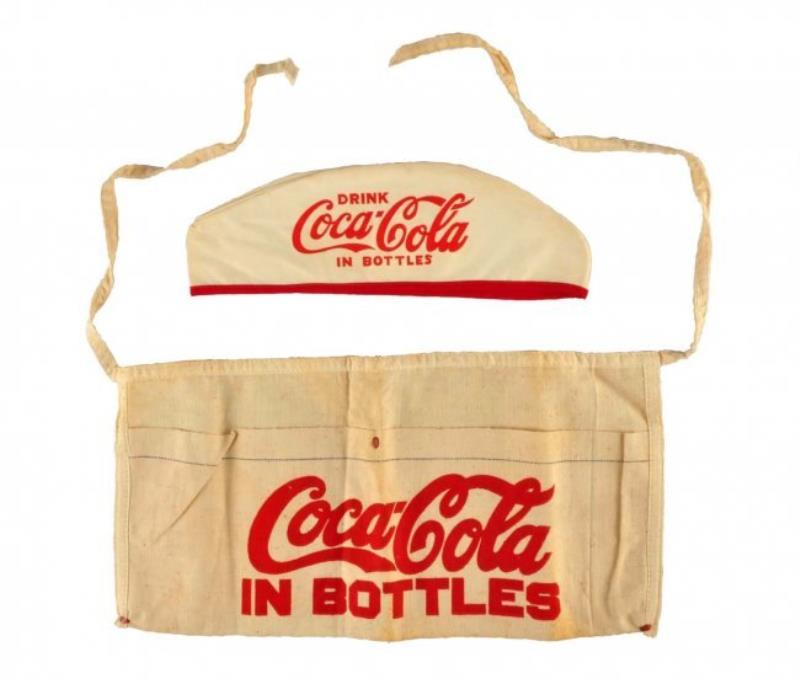 1920's - 30's Coca - Cola Apron and Hat