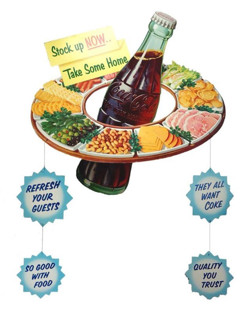 COCA-COLA MOBILE DIE-CUT CARDBOARD 1954