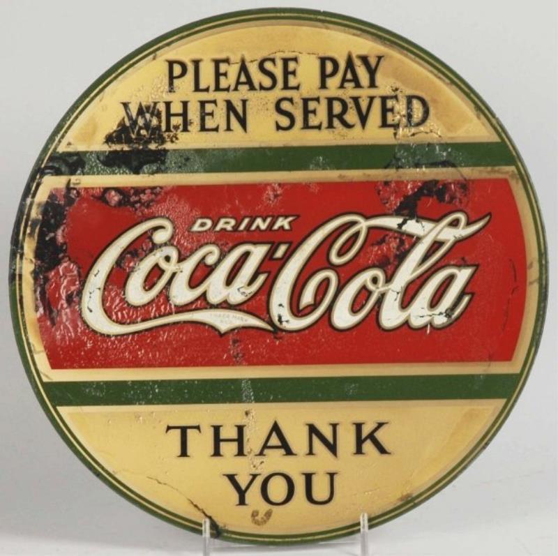 1920s Coca-Cola Reverse on Glass Sign.