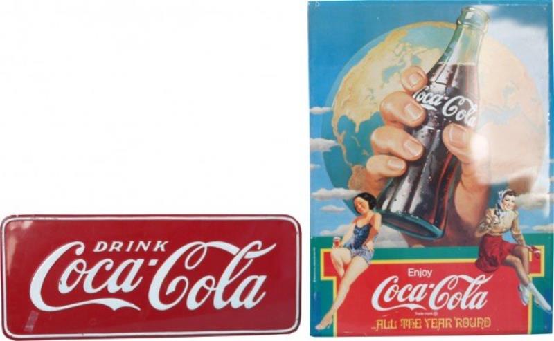 Lot Of 3 Coca Cola Tin Signs