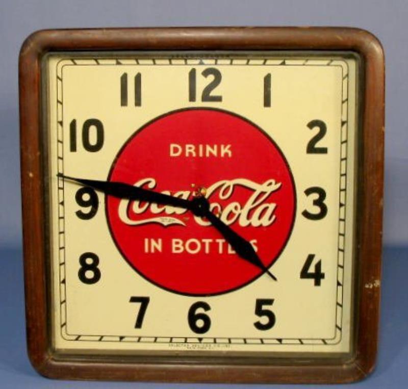 Coca Cola Clock, Wood Framed, Circa 1939