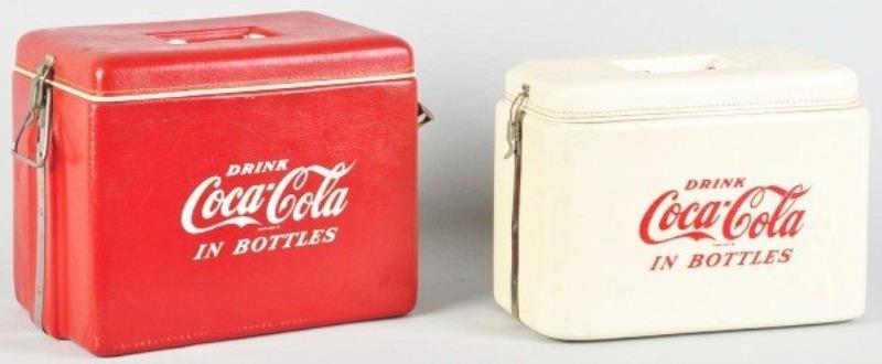 Plastic Coca-Cola Picnic Coolers.