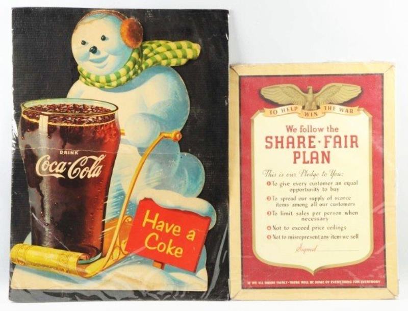 1950 Coca-Cola Menu Signs Value & Price Guide