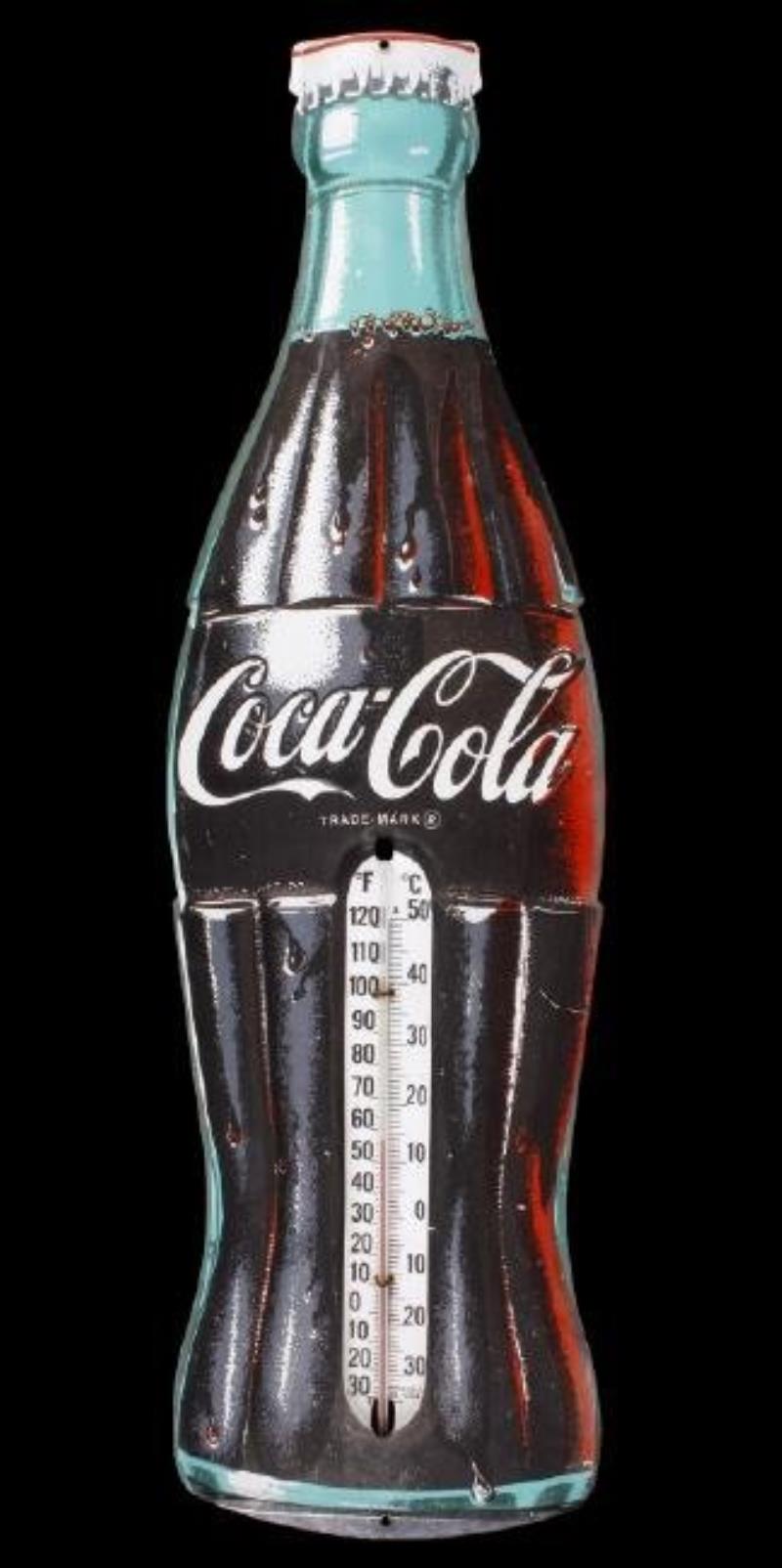 Coca-Cola Stamped Steel Advertising Thermometer