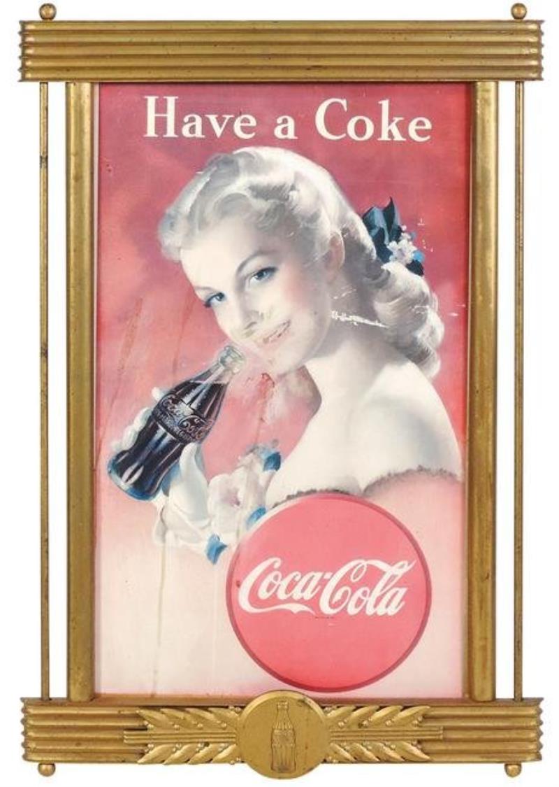 Coca-Cola Sign, "Have A Coke", litho on cdbd in Kay