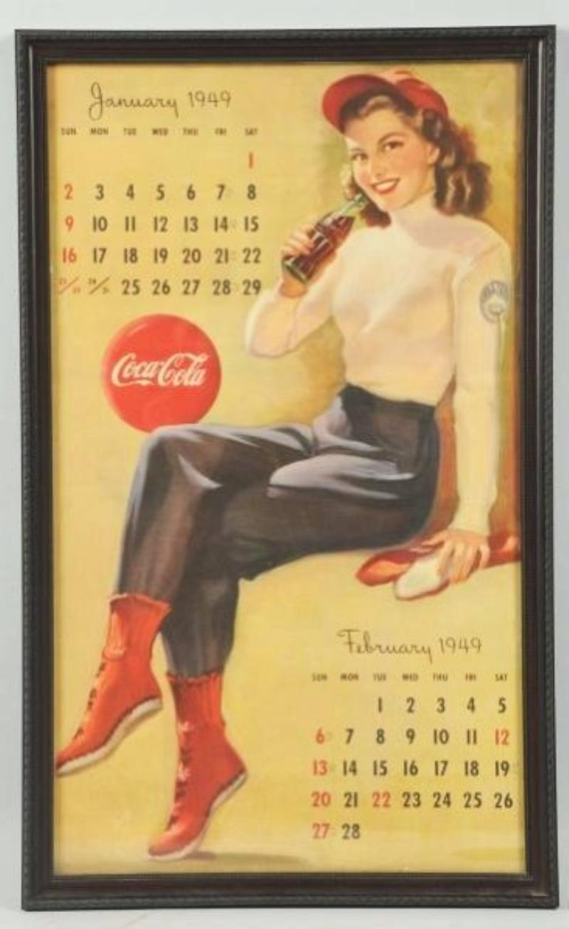 1949 Framed Coca-Cola Calendar