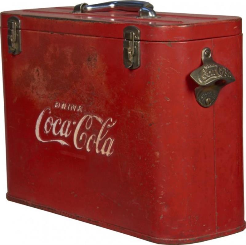 Drink Coca Cola Red Embossed Slim Cooler w/ Handle