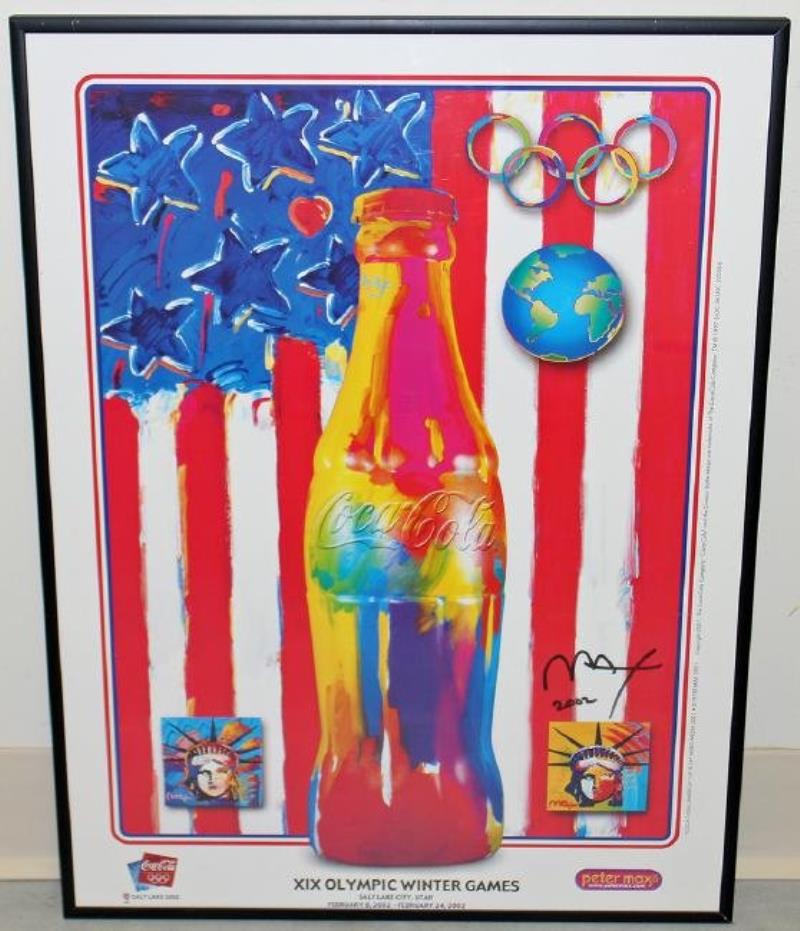 PETER MAX SIGNED 2002 OLYMPIC WINTER GAMES POSTER