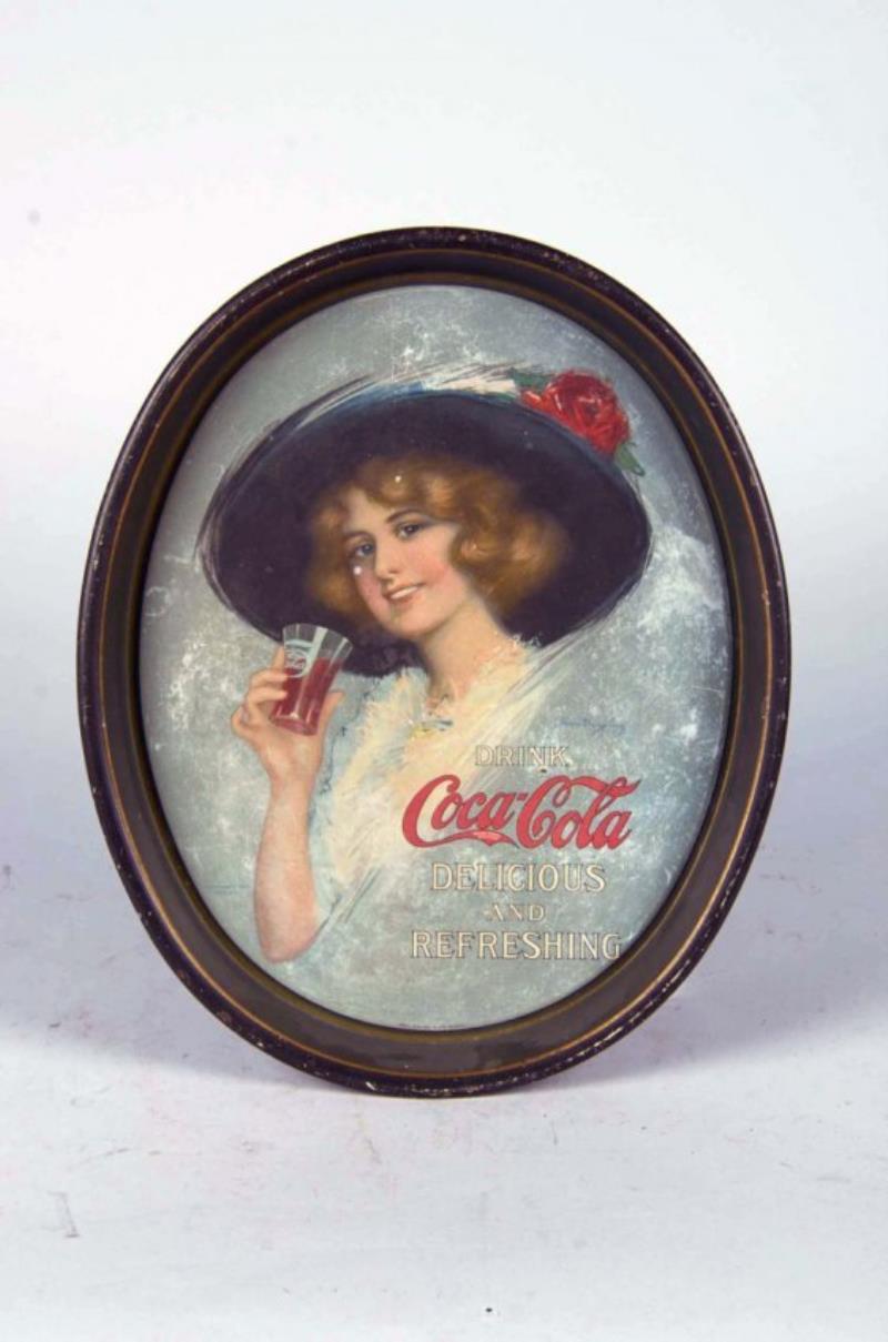 Coca Cola Oval Tin Litho Advertising Serving Tray