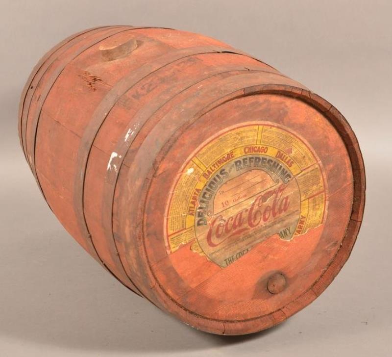 Vintage Coca-Cola Syrup 10 Gallon Wooden Barrel.