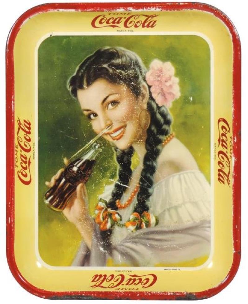 Coca-Cola Mexican serving tray, litho on metal,