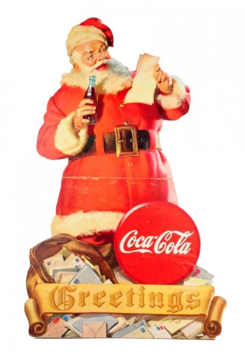 1945 Coca - Cola Large Santa Cutout.